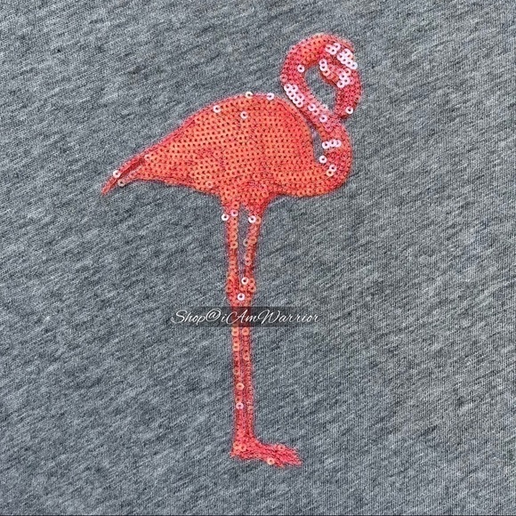 J.Crew sequin coral flamingo gray t-skirt *shop@iamwarrior - Picture 4 of 10